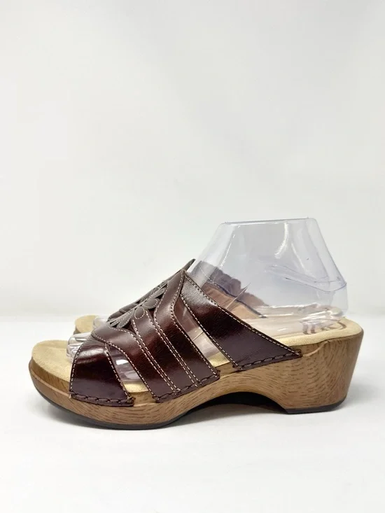 Dansko Suzy Leather Slip On Comfort Sandals Open Toe Brown Size 39 - Picture 4 of 7